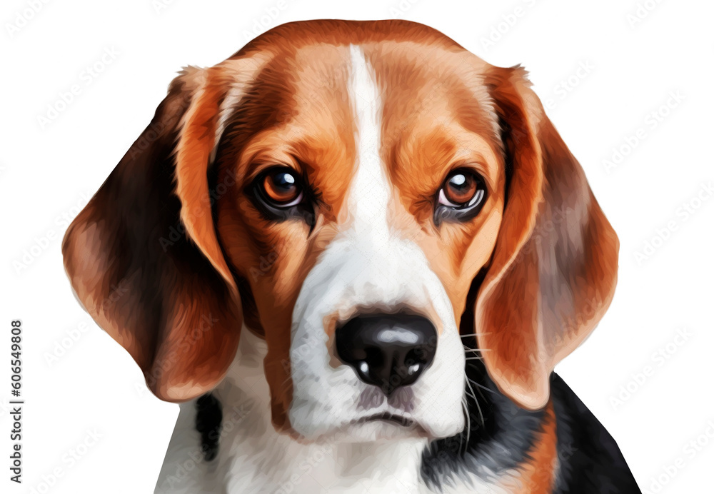 Beagle illustration on transparent background. Generative AI.