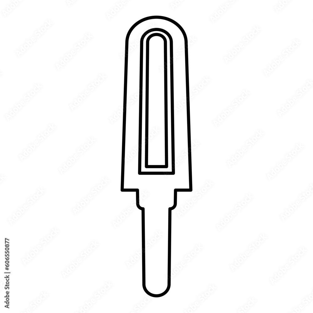 Hand metal detector held personal airport security concept scanner contour outline line icon black color vector illustration image thin flat style Hand metal detector held personal airport security concept scanner contour outline line icon black color vector illustration image thin flat style