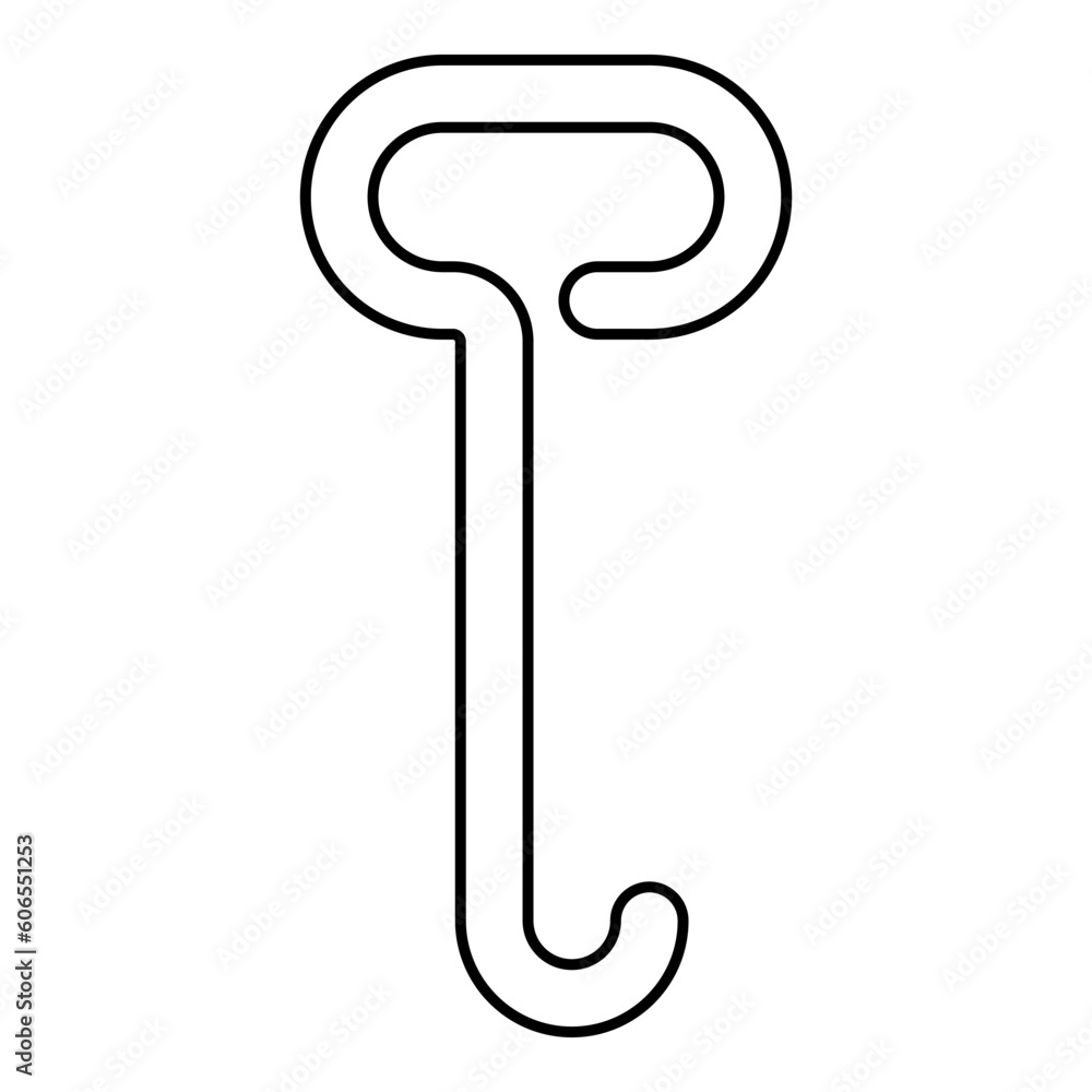 Metal fire poker for coals hook for freight load cargo opening hatches hand transport pull box crate with wood concept rabble contour outline line icon black color vector illustration image thin flat Metal fire poker for coals hook for freight load cargo opening hatches hand transport pull box crate with wood concept rabble contour outline line icon black color vector illustration image thin flat