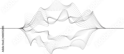 Abstract flow linear fluid wavy shape .Striped linear pattern . Music sound wave . Vector illustration