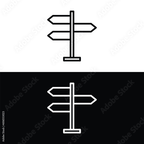 Direction signs linear icon concept. Direction signs line vector sign, symbol, illustration.