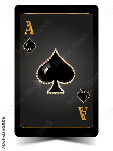 Poker Casino. Spade with diamonds. Vector illustration	