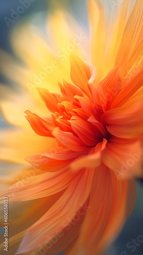 Beautiful close-up of an orange flower, made with generative AI