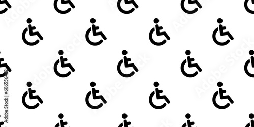 Seamless disabled wheelchair icon pattern, repeats vertically and horizontally