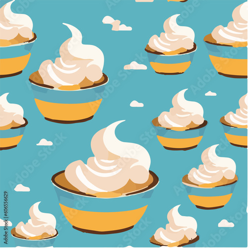 cute simple baked alaska pattern, cartoon, minimal, decorate blankets, carpets, for kids, theme print design
