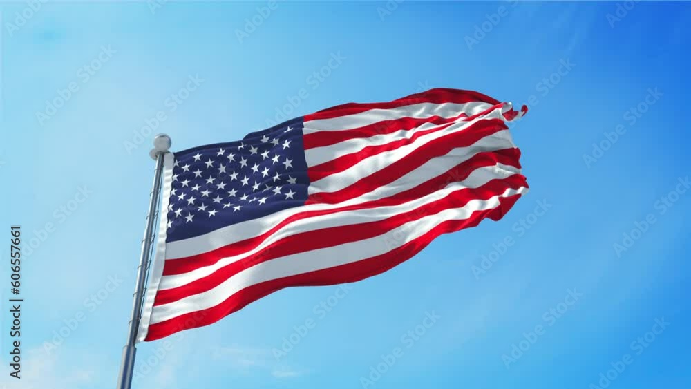 American Flag, 4 th july Independence Day USA. Realistic 4K. 30 fps flag of the US. American Flag waving in the wind. Seamless loop with highly detailed fabric texture. Loop ready in 4k resolution American Flag, 4 th july Independence Day USA. Realistic 4K. 30 fps flag of the US. American Flag waving in the wind. Seamless loop with highly detailed fabric texture. Loop ready in 4k resolution