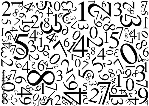 Background with numbers scattered chaotic