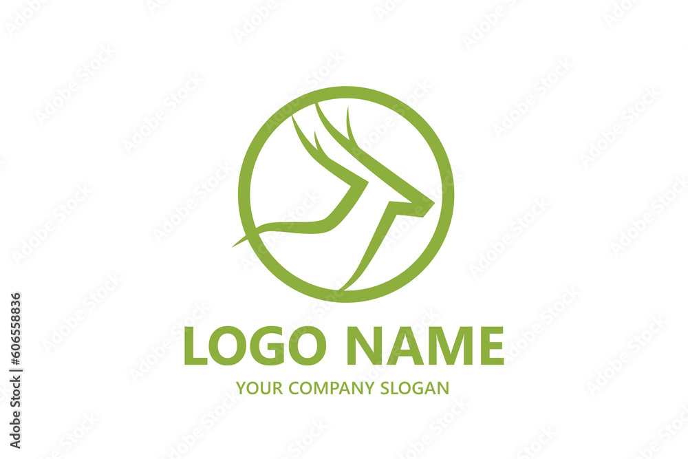 Deer logo line icons. Wild Reindeer outdoor brand label. Elk antlers sign. Wildlife symbol. Vector illustration. Deer logo line icons. Wild Reindeer outdoor brand label. Elk antlers sign. Wildlife symbol. Vector illustration.