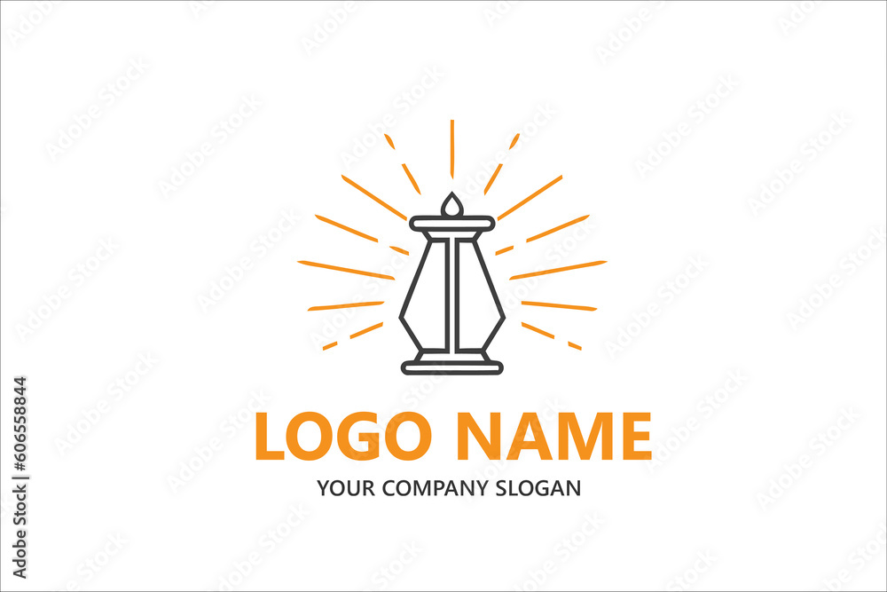 vintage lighthouse shield logo design template

