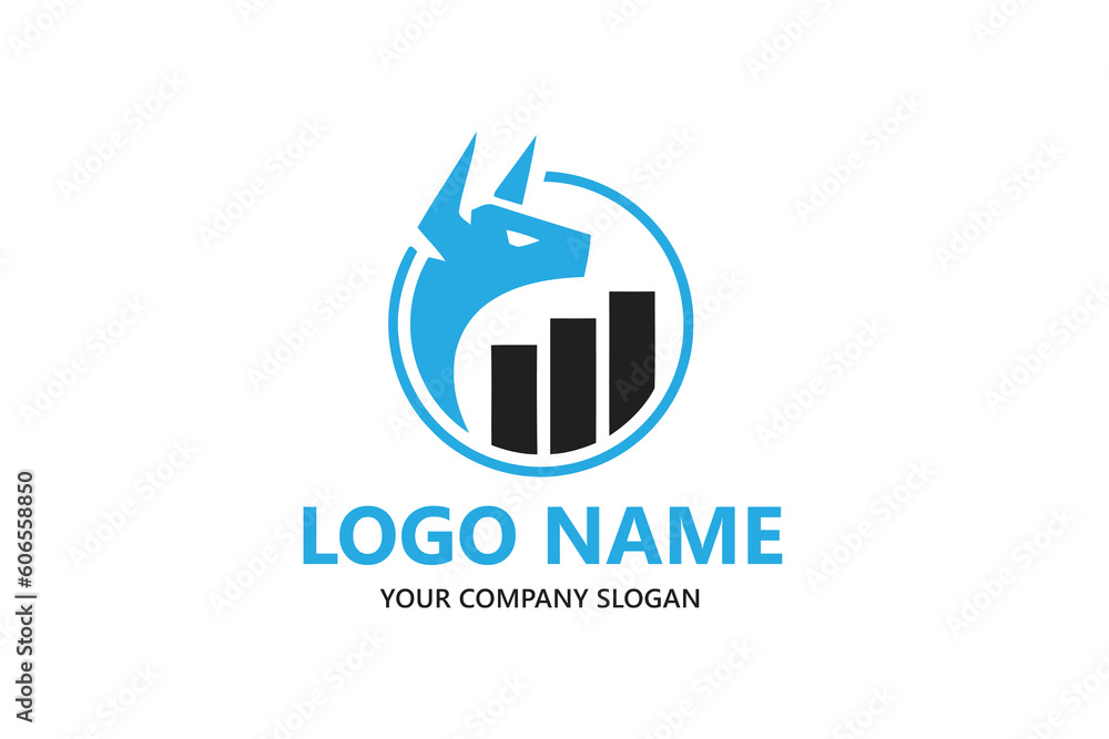 Financial and investment Logo designs concept vector, Modern Finance logo with bull designs