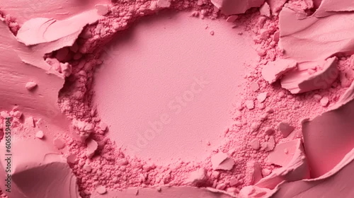 Obraz Beauty pink make-up powder product texture as abstract makeup cosmetic background, crushed cosmetics, generative ai