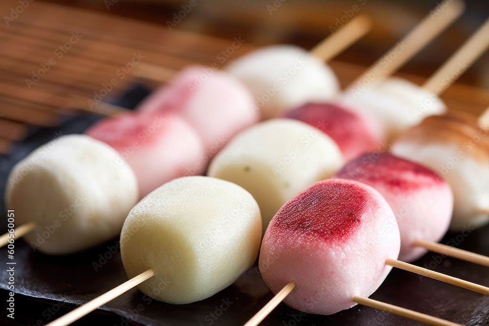 Dango is a Japanese dumpling made from rice flour Food Photography Dango is a Japanese dumpling made from rice flour Food Photography