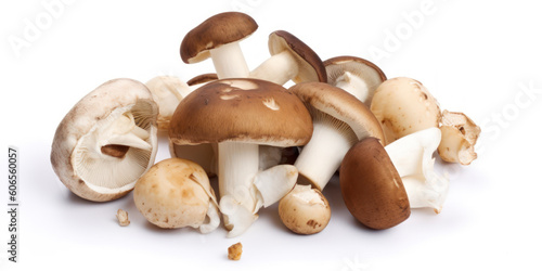 Mushrooms isolated on white background. AI