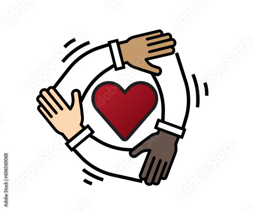 Unity, cooperation, teamwork and philanthropy concept. editable vector design.
