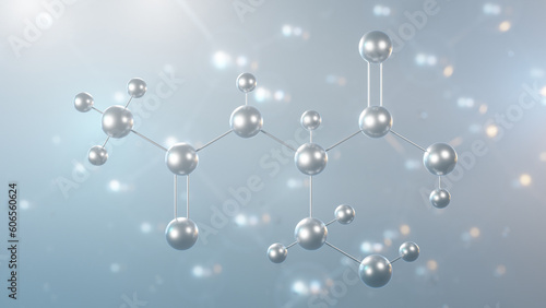 acetylcysteine molecular structure, 3d model molecule, n-acetylcysteine, structural chemical formula view from a microscope