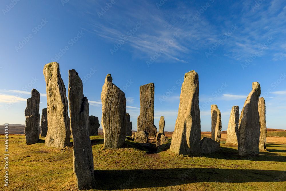 The famous Callanish Standing Stones on the west coast of the Isle of Lewis in the Outer Hebrides, Scotland.