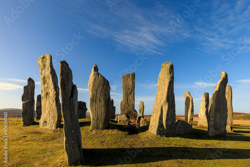 The famous Callanish Standing Stones on the west coast of the Isle of Lewis in the Outer Hebrides, Scotland.