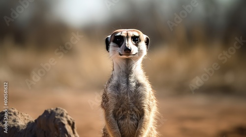 Peering curiously, the meerkat's close-up reveals its charming personality © Omkar