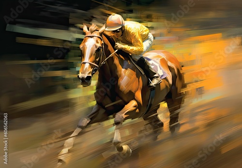 The Sport of Kings: A Horse Racing, generative ai © jambulart