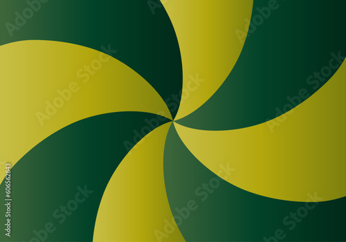 Fondo verde y mostaza con forma de hélice