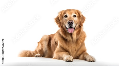 golden retriever isolated on white background create with ia
