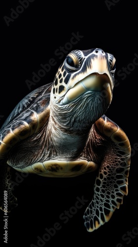 Fine details, like the delicate scales, come alive in a close-up of a turtle