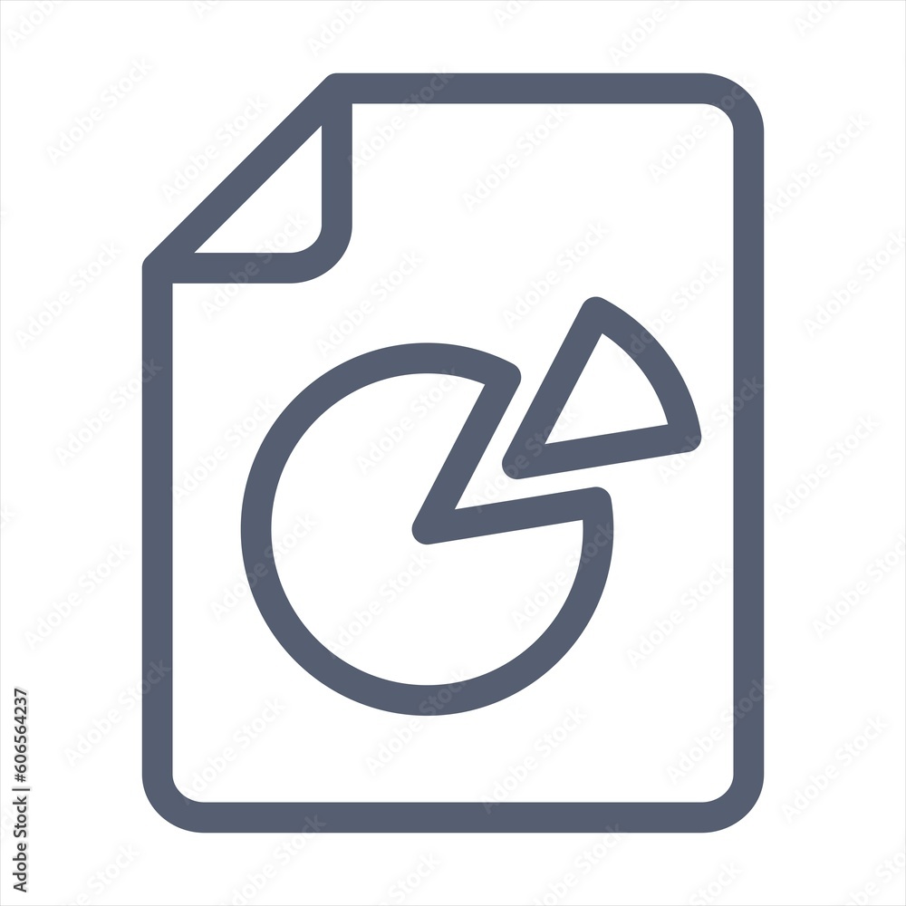 pie chart file icon from business collection. Thin linear pie chart file, analysis, report outline icon isolated on white background. Line vector pie chart file sign, symbol for web and mobile pie chart file icon from business collection. Thin linear pie chart file, analysis, report outline icon isolated on white background. Line vector pie chart file sign, symbol for web and mobile