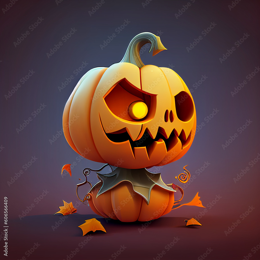 Fotografie evil halloween pumpkin on a black background ai generated ia generative