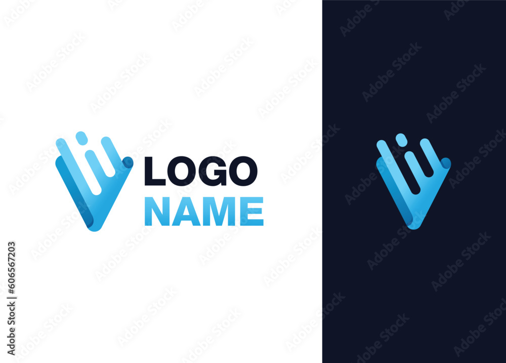 Obraz premium Title: Letter V Logo Design - Logo Design Template