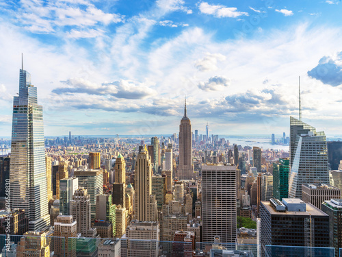 Skyline of Manhatten  Panoramic View  ..New York City  NY  United States of America