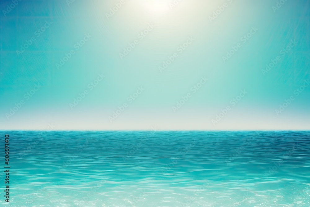 Spring or summer abstract nature background with blue sea and sky. Ocean haze. Generative AI