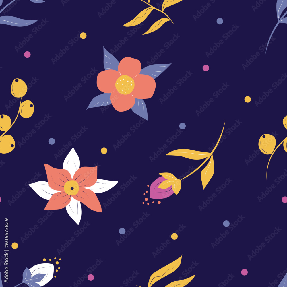 floral pattern for fabrics, covers and packaging