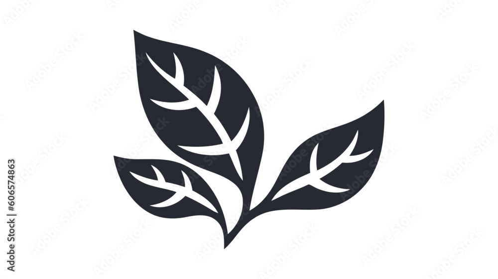 Eco icon black leaf vector illustration isolated on white background Eco icon black leaf vector illustration isolated on white background