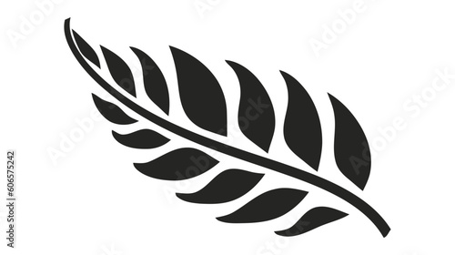 Eco icon black leaf vector illustration isolated on white background
