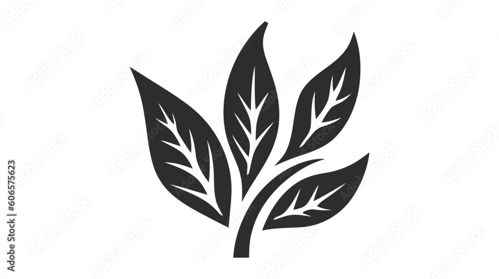 Eco icon black leaf vector illustration isolated on white background Eco icon black leaf vector illustration isolated on white background