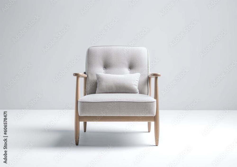 White Chair Modern designer chair on white background. grey background, Texture chair. Generative ai White Chair Modern designer chair on white background. grey background, Texture chair. Generative ai