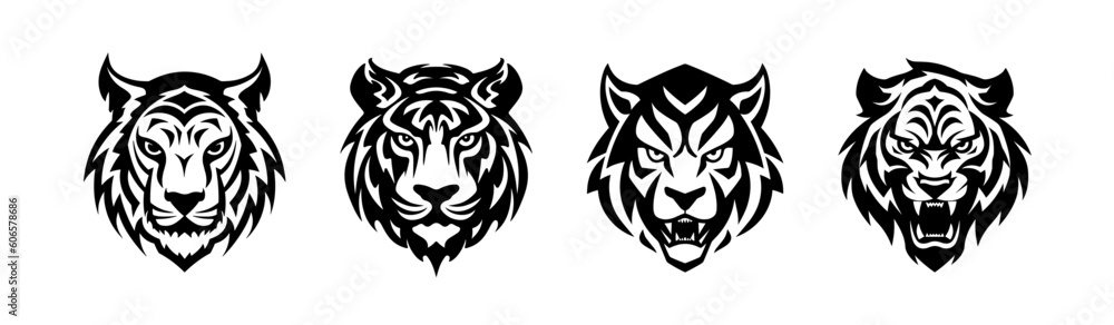 Tiger head logo vector illustration minimalistic shape Tiger head logo vector illustration minimalistic shape