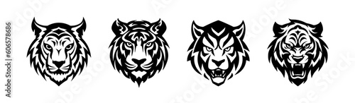Tiger head logo vector illustration minimalistic shape