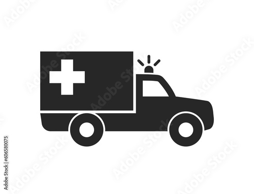 simple ambulance silhouette icon