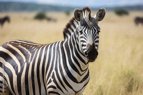 Zebra in natural habitat  Generative ai