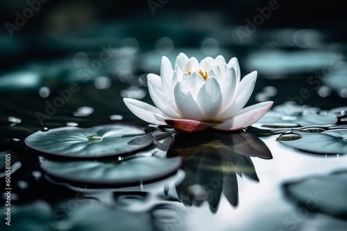 Lotus flower in water  Generative ai