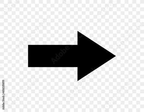 Single vector black arrow. Simple right black arrow illustration, next button, pointer, icon.