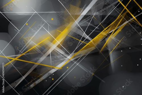 Yellow and gray abstract background with intersecting lines, Generative ai