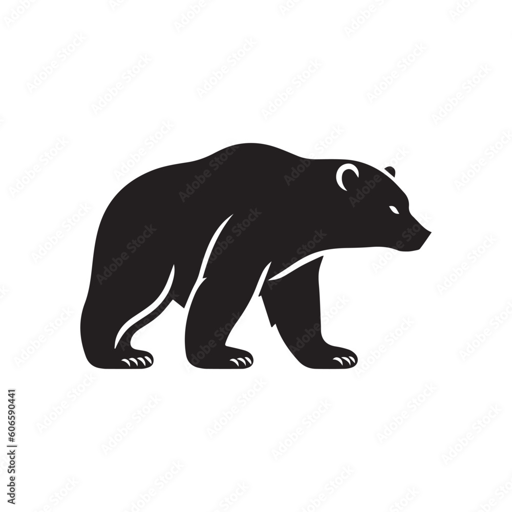 bear vector logo - black and white . Abstract drawing Vector illustration bear vector logo - black and white . Abstract drawing Vector illustration