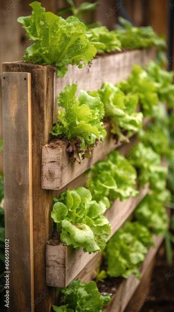 Lettuce Growing in a Outdoor Ecological Vegetable Garden Lettuce Growing in a Outdoor Ecological Vegetable Garden