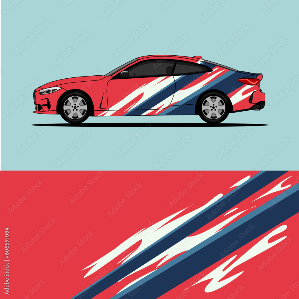 Abstract wrap design. This design features a stripped abstract background, perfect for use as a decal on vehicles such as vans, race cars, and trucks. Vector template collection.