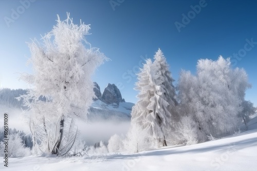 Ai generated illustration of winter landscape