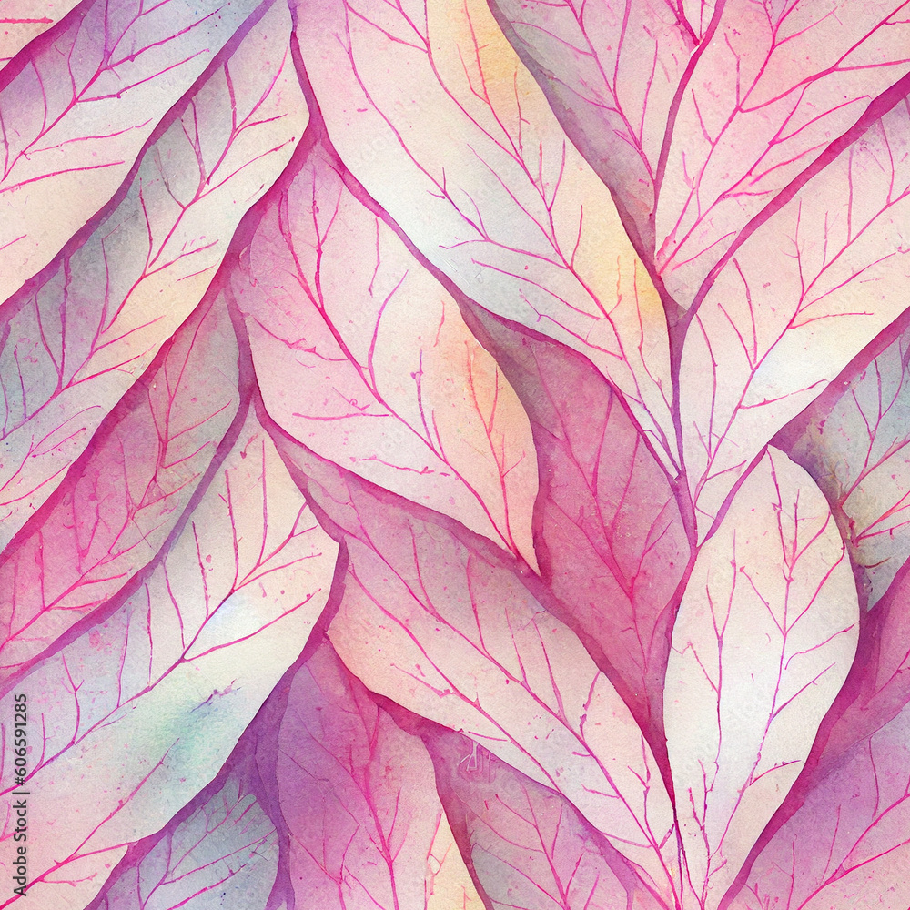 Whimsical Watercolor: A Natural Green Spring Pattern of Modern Decorative Leaves in a Refreshing Seamless Design