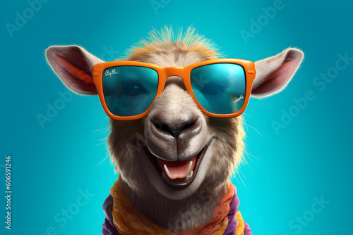 Funny animals wearing sunglasses  photo