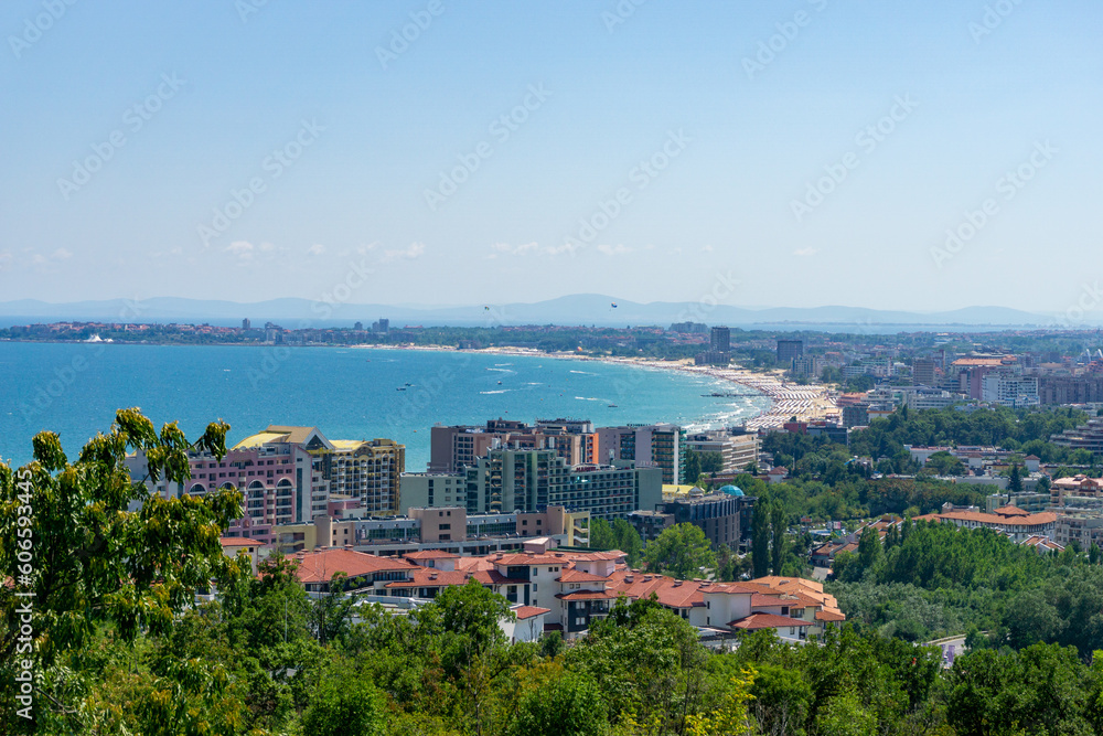 View of the city of Burgas, Bulgaria in the summer.